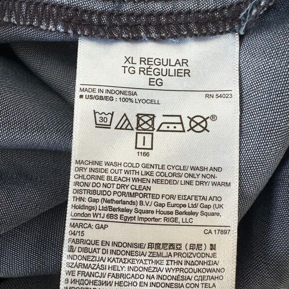 Gap 1969 Lyocell Chambray Blue Skirt Pull On Waist Pockets Twee Girly Size XL - Picture 5 of 5